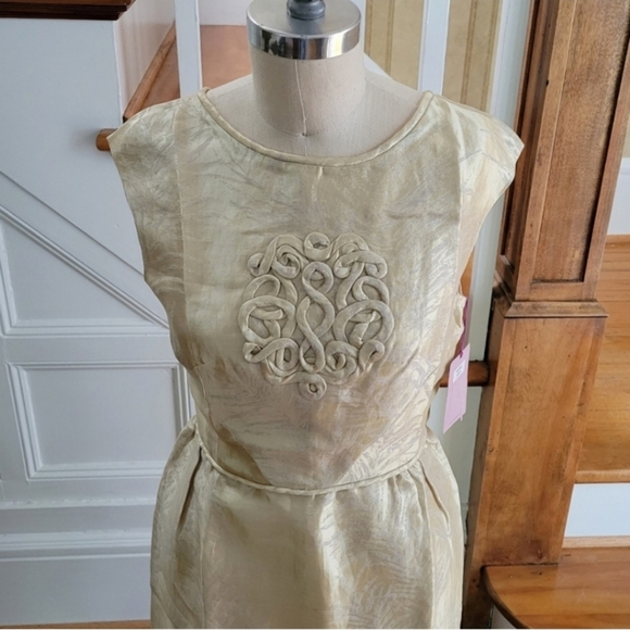 NWT VIVIENNE TAM Linen Silk Dress Size 4 Champaign - Picture 4 of 9